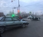 В Астрахани машина перевернулась с ног на голову