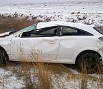 На астраханской трассе автомобиль опрокинулся из-за лошади