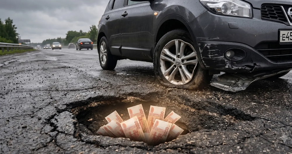 Астраханская компания отсудила у автодора ущерб за влетевшее в яму авто