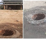 У астраханского детского сада обнаружили опасный дорожный портал