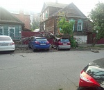 В Астрахани дерево упало на три иномарки