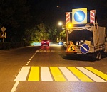 На ряде улиц Астрахани ремонтники уже нанесли новую дорожную разметку