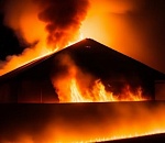 Утром в Астрахани при крупном пожаре в частном секторе погиб мужчина