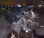 В Астрахани нетрезвый водитель протаранил знак: двое пострадавших