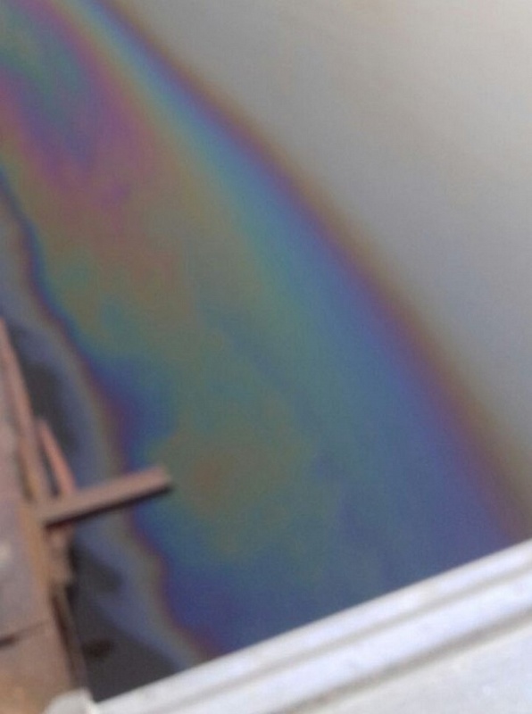 Астраханцы заметили очередное загрязнение реки нефтепродуктами