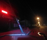 Ночью в Астрахани водитель протаранил опору ЛЭП