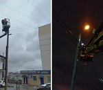 Вчера в Астрахани устранили еще 6 обрывов уличных электросетей