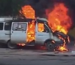 В Астрахани на остановке сгорела маршрутка