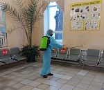 В Верхнем Баскунчаке продезинфицировали железнодорожный вокзал