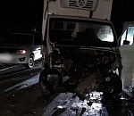 На вечерней дороге под Астраханью из-за коровы столкнулись две «Лады» и грузовик 