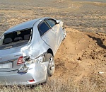 В Астраханской области иномарка улетела с трассы