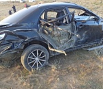 Под Астраханью опрокинулась иномарка: трое пострадали, один человек погиб