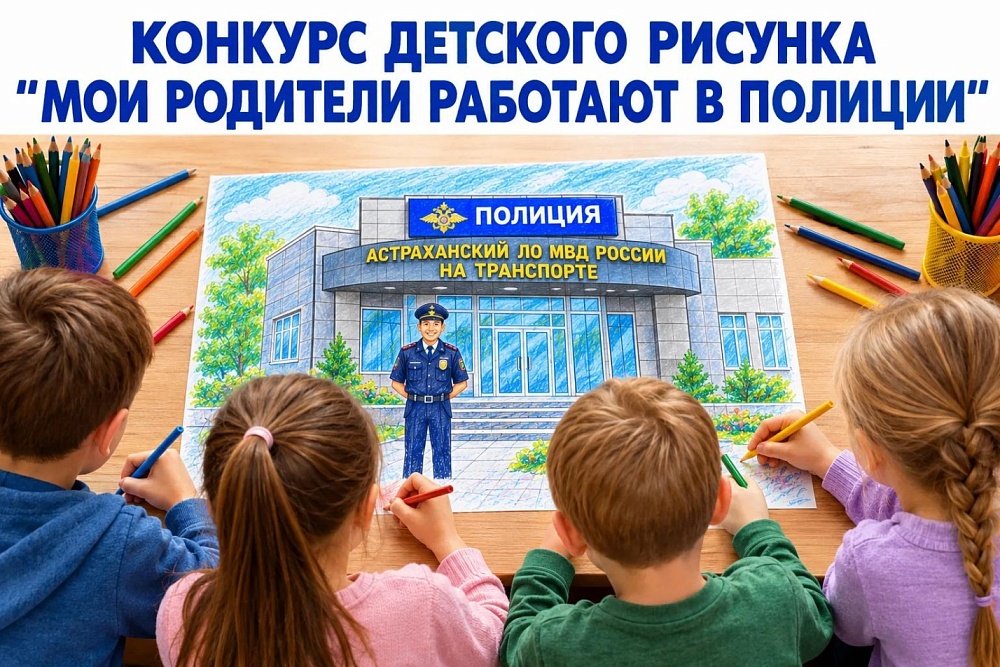 Конкурс рисунков для детей полицейских объявлен в Астрахани