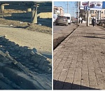 Развороченный тротуар на улице Н. Островского в Астрахани оперативно восстановили