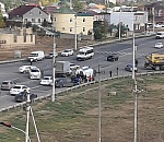 На Аэропортовском шоссе перевернулась маршрутка с пассажирами, видео