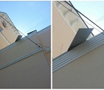 На центральной улице Астрахани над головами прохожих навис лист жести