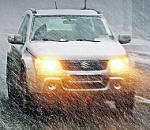 С первым снегом! На трассе «Волгоград-Астрахань» начался мокрый снег