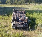 В Астраханской области волгоградец перевернулся на машине