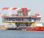 ЛУКОЙЛ начал вывод на Каспий верхнего строения ЛСП-2 для месторождения им. в. Филановского