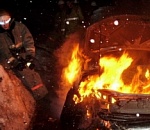 В Астраханской области на трассе сгорел автомобиль