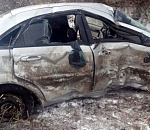 Под Астраханью опрокинулась иномарка: пассажирка госпитализирована