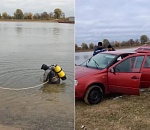 Под Астраханью "Лада" с водителем ушла под воду