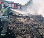 Устроенный кем-то поджог на северной окраине Астрахани пожарные тушили полсуток