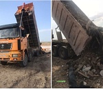 В Астрахани водитель грузовика скидывал обломки старого здания где попало