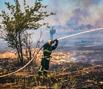 Вчера на юге Астраханской области огнеборцам пришлось ликвидировать серию ландшафтных пожаров