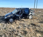 В астраханском селе перевернулась Приора, есть пострадавший