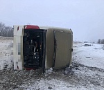 На трассе в Ставрополе перевернулся рейсовый автобус Севастополь - Астрахань