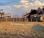На севере Астраханской области полыхает трансформаторная подстанция, видео
