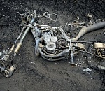 В Астрахани сгорел мотоцикл