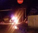 В Астраханской области машина загорелась в опасном месте