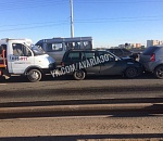 В Астрахани на Новом мосту затор из-за массового ДТП