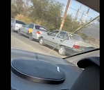 В Астрахани на мосту сложился паровозик из четырех подбитых машин