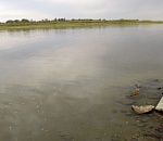 В центре Астрахани на реке Волга обнаружено крупное маслянистое пятно 