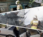 Огонь в Астрахани уничтожил дом и машину