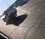 На Аэропортовском шоссе в Астрахани перевернулся автомобиль