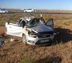 Под Астраханью опрокинулась иномарка: пострадала пенсионерка