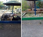 В Астрахани очистили от мусора детскую песочницу после публикаций в СМИ