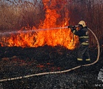 В Астрахани одновременно тушили два крупных камышовых пожара