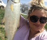 Астраханка поймала воблу внушительных размеров