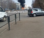 В Астрахани сгорела маршрутка