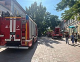 Появилось видео тушения пожара на объекте культурного наследия в центре Астрахани