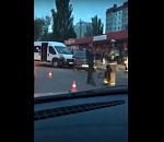 В Астрахани столкнулись маршрутка с иномаркой: видео