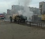 В Астрахани на дороге сгорела "ГАЗель". Кадры происшествия появились в соцсети