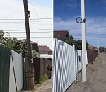 В Астрахани заменили опасный столб, угрожавший жизни жильцов ближайшего дома