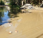 В Астрахани образовалась лужа размером с бассейн: видео