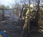 Сейчас в Астрахани горят 1000 квадратных метров камыша и хозпостройки 